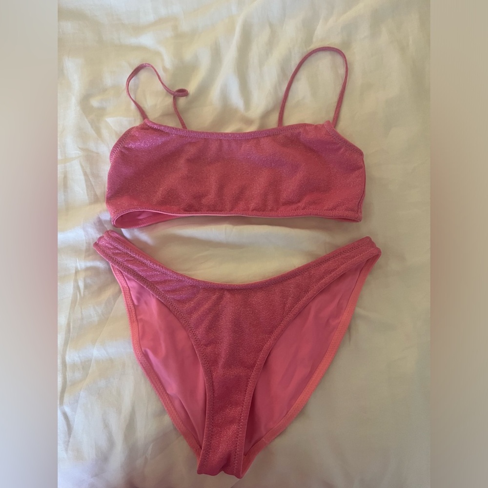 Triangl swim suit!! Pink and sparky! Doesn’t fit me! Fits like a medium